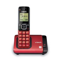 Vtech 6.0 무선전화 발신자 확인/통화 중 대기 기능 포함 은색/검은색 무선 수화기 2개 포함, Red