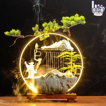 인테리어 실내 인공 폭포 미니 가습기 천연 가정용 분수대 소형 행운의, 옵션15