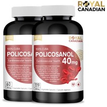로얄캐네디언 폴리코사놀 40mg 60정 119정 캐나다 직구, 2병, 60캡슐(2개월)