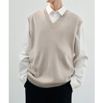 DRAW FIT 소프 울 오버핏 니트 베스트 [L.BEIGE] SOF WOOL OVER-FIT KNIT VEST [L.BEIGE]