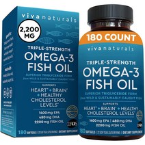 Viva Naturals 트리플 오메가 3 EPA DHA 2 200mg 180소프트젤