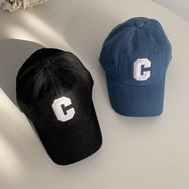 데님 청 C 로고 네이비 남녀공용 국산 야구 모자 볼캡