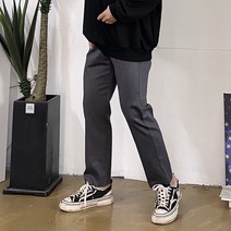 남자 9부 밴딩 일자 세미 와이드 팬츠 회색 슬랙스 5컬러