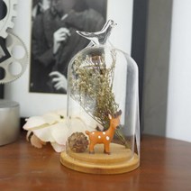 소형 버드 유리돔 사슴 가든 미니 루돌프 장식 인테리어 소품 디자인 아이디어 상품, 사슴유리돔