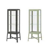 이케아 FABRIKOR 파브리셰르 유리도어수납장 57x150 cm, 다크그레이  402.422.95