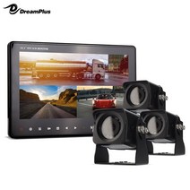 100만화소 고화질 AHD후방카메라3대+10인치거치형 AHD리어 모니터(분할모니터) 세트 12V-24V겸용 차량용후방카메라모니터세트, 5M, 15M, 15M