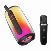 휴대용스피커 무선 블루투스 PULSE 6 패밀리 K 송 스피커 휴대용 칼럼 RGB 분위기 램프 오디오 붐박스 야외 방수 서브우퍼 마이크 포함, 4.With microphone