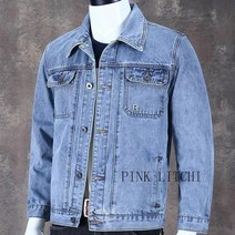 [PINK LITCHI]남성 데님 재킷 트렌드 청년 멋쟁이 데님 점퍼 TSfei902WT8