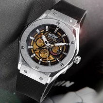 디엔 남성시계 남자시계 명품시계 오토메틱시계 우레탄시계 골드 블랙 손목시계 기계식 스켈레톤