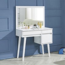 딸방 거울있는 긴다리 서랍화장대 900 신혼살림 DIY, 화이트