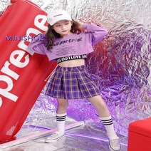 키즈 치어리더 스트릿댄스 패션 비걸 아동 방송댄스 의상 복 세트 댄스개인레슨 성인, LOVE 블랙_140cm