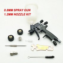 페인트 스프레이건 2021 SRI PRO 스프레이 건 1.2mm 노즐 400CC PPS 탱크 에어 건 페인트 믹싱 컵 및 어댑, 09 Black0.8 and 1.2 KIT