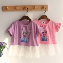 겨울왕국 엘사 레이스롱티 캐릭터 티셔츠 여름신상 여아 선물