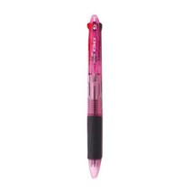크라운 키넥스 3색볼펜 0.7mm 12입 C3R-300, 투명핑크 바디