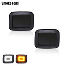 2005-2009 험머 hummer h2 sut 크세논 화이트에 대 한 2pcs 스위치 백 앰버 노란색 led 전면 회전 신호 램프 주간 주행 등으로 주도, 훈제 렌즈