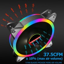 COOLMOON 12cm 냉각 팬 DC 12V 대형 4 핀 음소거 무지개 조명 방열판 라디에이터 데스크탑 섀시 PC 케이스, 한개옵션0