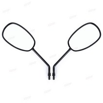 스파크사이드미러 포터 보조미러 검정색 오토바이 백미러 10MM 시계 방향 핸들 바 사이드 미러 스쿠터 더트 바이크와 호환 2 개, No Bracket, No Bracket