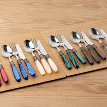 디앤디 로마 양식기 1인세트 택1, 상세설명 참조, 다크그린펄