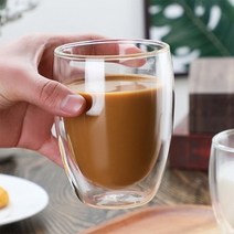 이중 내열유리 맑은차 카페 음료컵 유리컵 (350ml), 상세페이지 참조