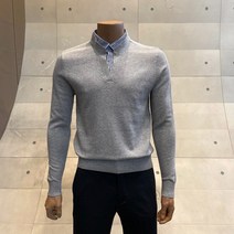 인디안 면혼방 남방 에리 레이어드 이중에리 솔리드 컬러감의 니트 MITBPYS1101 04