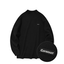 COVERNAT 허니 와플 모크넥 니트 블랙 CO2103LT09BK