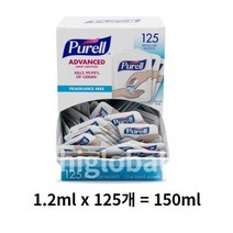 퓨렐 싱글유즈 손소독제 125p, 3개, 150ml