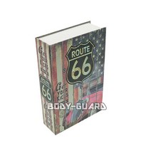 DIVERSION BOOK ROUTE66 소 숨겨진 금고 본형 금고 세련된 위장 배꼽 재미있는 상품 북형 시크릿 박스 인테리어 잡화 방범 상품 귀중품 컬렉션 도난 방지 빈집 대책 양서형 비밀 상자 수납 박스 다이어