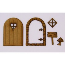 3D 나무 요정 정원 문 손으로 만든 DIY 장식 소형 징후 인형 집 공예 뜨거운, 01 1