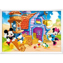 퍼즐라이프 미키마우스 농장 150피스 직소퍼즐액자 PL150-11d, 퍼즐+슬림우드화이트액자