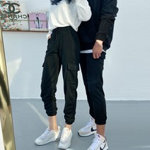 여성 남녀공용 카고 조거 팬츠 트레이닝 스판 바지