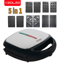 전기 와플 메이커 기계 멀티 베이커 버블 샌드위치 피자 도넛 파니니 주방 만들기가전, 220v, 영국, 5