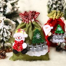 크리스마스 산타 주머니 가방 장식 인테리어 Xmas-P4, 그린, 색상:그린