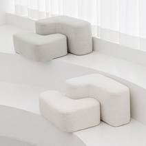 반트 마네모네 린넨 패브릭 반려견 강아지 펫스텝 소파 계단, 아이보리 오트밀