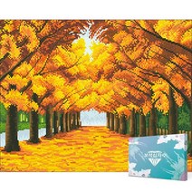 신세리티 비즈공예 액자 캔버스형 DIY 키트 보석십자수 세트 40 x 50 cm, 1세트, KOA-036. 가을 단풍 풍경