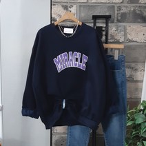 상상그이상 여성용 국내제작 미라클 자수 맨투맨 기모안감 비비드한 컬러 포인트 유니크 루즈핏 가성비 좋은 가볍고 따뜻하고 부드러운 다양하게 활용하기 좋은 티셔츠