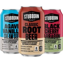 STUBBORN SODA Variety Pack 소다 루트비어 블랙체리 바닐라 12oz(355ml) 3종 12캔, 3FL Variety Pack