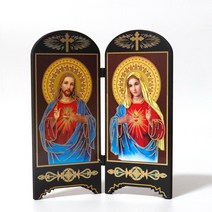 성모상 성모 마리아상 천주교 가톨릭 굿즈 성물 모자상 용품 유아 세례 선물 articulos religiosos catolico 종교적인 그림 아이콘 더블 스크린 책상 장식, 로얄 블루
