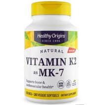 비타민K2 Healthy Origins MK-7 보충제 100mcg 180개, 180 Count (Pack of 1)