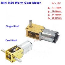 RC 브러시리스 모터 컨트롤러 n20 풀 메탈 기어 박스 모터 singal듀얼 샤프트, d 95rpm-381rpm, 이중 샤프트