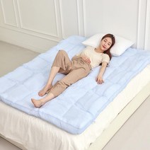 바닥 침대 수면 매트 이블 토퍼 매트리스 추천 자취 차박 겨울 아이스 쿨, 퀸_화이트