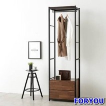 ForU86 스토리홈 리코 드레스룸 서랍장 2단 행거 장롱 선반 수납장, 오크브라운, 상세페이지 참조