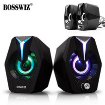 ⊙♭한정판매◎ 스피커 컴퓨터스피커 pc스피커 보스와이즈 RGB 유선 (!EnX†) USB 2채널, ♬본 상품 선택하기_Aurora™