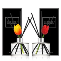 코코도르 디퓨저 200ml X 2개 + 튤립 꽃스틱 2P 증정, 코코도르 디퓨저 200ml X 2개 + 튤립 꽃스틱 2, 01_CO200/블랙체리 + 튤립_레드(11cm)+튤립, 01_CO200/블랙체리