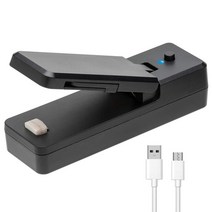 mini bag sealer-2in1 휴대용 충전식 핸드헬드 진공 히트 실러 ampcutter for plastic bag storage food, 검은 색
