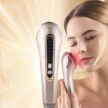 VEGOEVER 얼굴 이온마사지기 RF EMS LED 광테라피 고주파 눈가 페이스 리프팅 다크서클개선 주름관리 피부, 하얀색