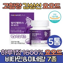 고함량 갑상선 요오드 알약 영양제 5통 아이오딘 요오드화 칼륨 IODINE L티로신 갑상선에좋은음식 미국산
