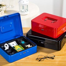 자물쇠 소형금고 미니돈통 금전함 사무 가정용 미니 소형금고 실금고 용금고 캐쉬박스, 돈통(대형)레드