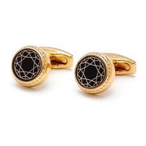 커프스링크 남성용 정장 넥타이 선물용 Men's Cufflinks 2022 New French Fashion Pattern Round Gold