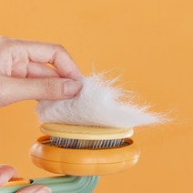 신나고신나개 원터치 펌킨 팻 브러쉬 슬리커 강아지고양이 반려동물 장모 단모 개털 빗 청소기, 호박, 상세페이지 참조