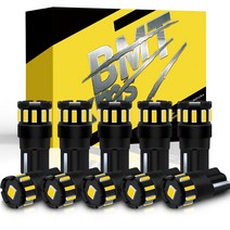 BMTxms-12V T10 LED 조명 W5W 전구 아주 밝은 Canbus 오류 없음 자동차 인테리어 주차 위치 사이드 마커 램프 10 개, 02 Yellow